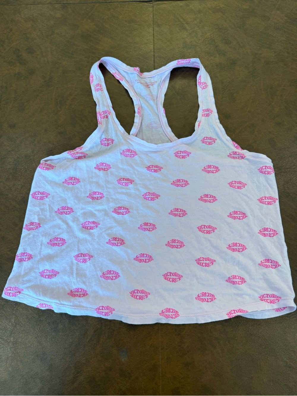 Victoria's Secret Pink Lip Logo Racerback Tank Size Large